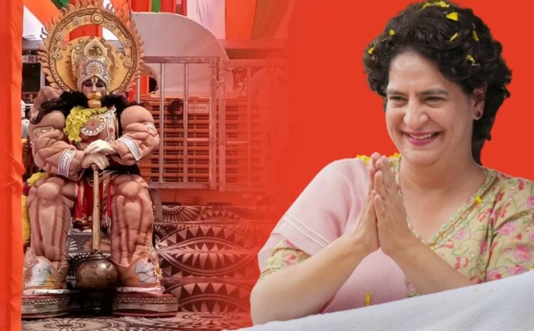 प्रियंका गांधी से पहले नर्मदा घाट पहुंचे बजरंगबली,एमपी में भी हनुमान के सहारे बेड़ा पार की उम्मीद में कांग्रेस