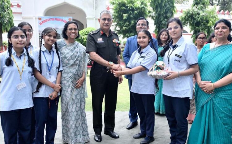  सीमा पर तैनात देश के वीर सैनिक भाईयों हेतु  सी.एम.एस. छात्राओं ने भेजी राखी