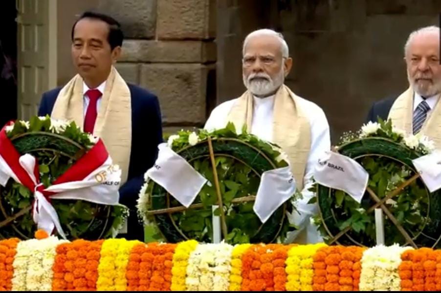 जी-20 देशों के राष्ट्राध्यक्षों ने महात्मा गांधी को किया नमन,राजघाट पहुंच कर दी श्रद्धांजलि 1 IMG 20230910 WA0011
