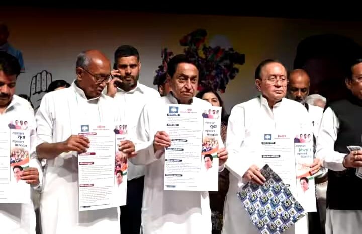 मध्य प्रदेश में कांग्रेस ने की लुभावनी वादा,100 यूनिट बिजली फ्री,महिलाओं को हर महीने मिलेंगे 1500 रुपए साथ हीं 500 में मिलेगा सिलेंडर