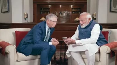 बिल गेट्स और प्रधानमंत्री मोदी की बातचीत का वीडियो आया सामने,कहा-हमारे यहां बच्चा पैदा होता है तो ‘आई’ और AI दोनों बोलता है…