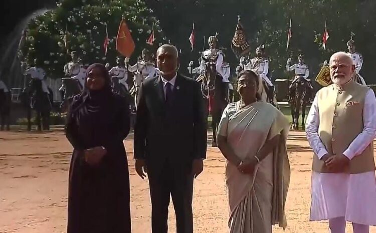 भारत यात्रा पर आए मालदीव के राष्ट्रपति मुइज्जू ने दिया बड़ा बयान-मेरा देश कभी भी ऐसा कुछ नहीं करेगा जिससे भारत की सुरक्षा कमजोर हो..