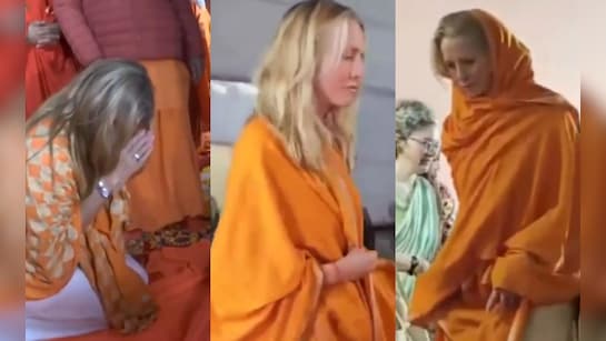  भक्ति के रंग में रंग चुकी लॉरेन पॉवेल ने की महाकुंभ में पूजा,चढ़ाई भगवा चादर