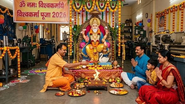 भगवान विश्वकर्मा की आज है पूजा,पढ़ें पूजन विधि, सामग्री-मुहूर्त,मंत्र और आरती 1 IMG 20260917 WA0003